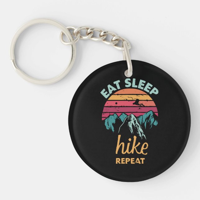 Eat, Sleep, Hike, Repeat Keychain (Front)