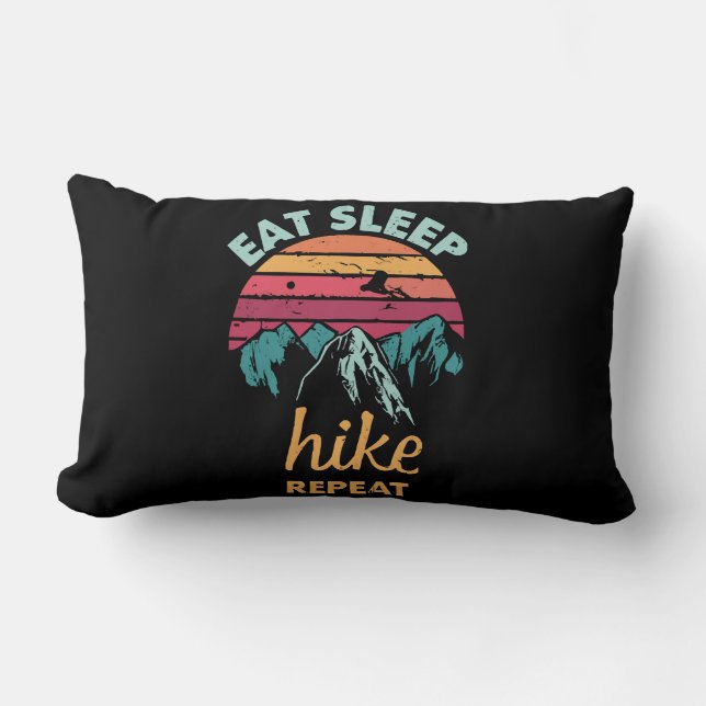 Eat, Sleep, Hike, Repeat Lumbar Pillow (Front)