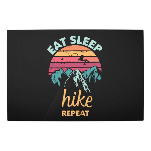 Eat Sleep Hike Repeat Metal Print