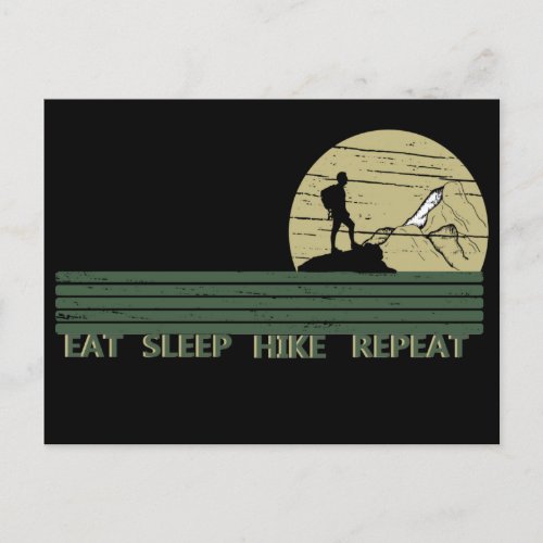 eat sleep hike repeat postcard