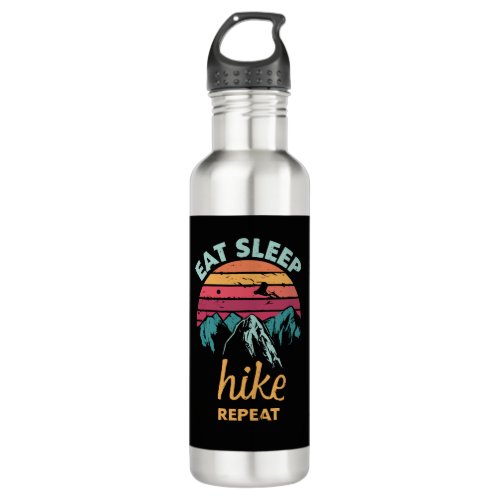 Eat Sleep Hike Repeat Stainless Steel Water Bottle