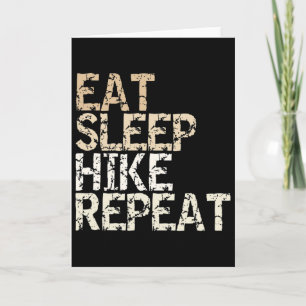 Eat Sleep Hike Repeat Vintage Spruch Design Wander Card