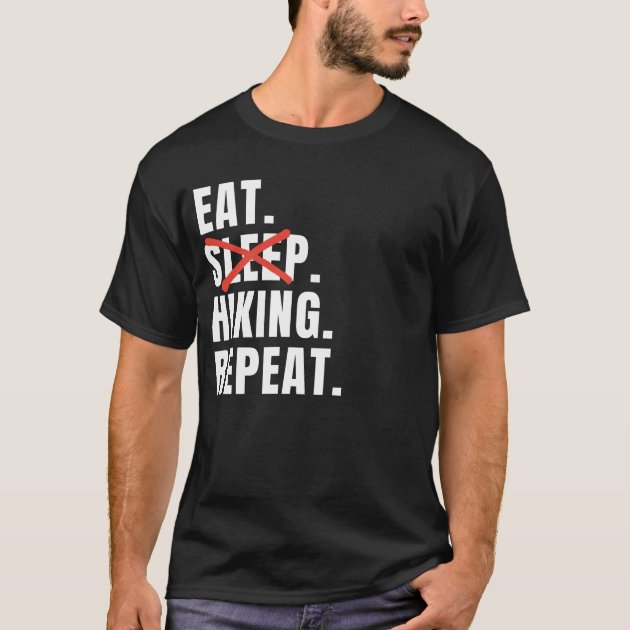 "Eat Sleep Geocache"  T-shirt  Brown with black print 