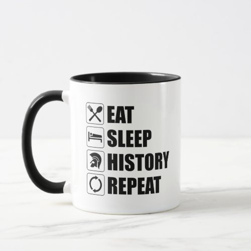 Eat Sleep History Repeat Mug
