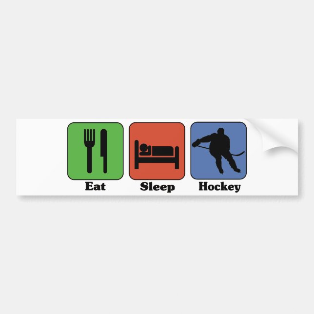Eat Sleep Hockey bumper sticker (Front)