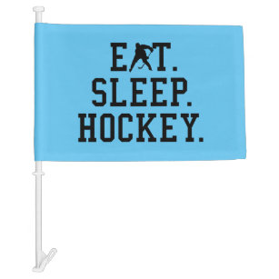 Eat Sleep Hockey - Hockey Lovers        Car Flag