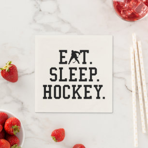 Eat Sleep Hockey - Hockey Lovers       Hoodie Napkins