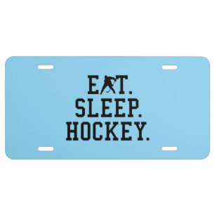 Eat Sleep Hockey - Hockey Lovers       License Plate