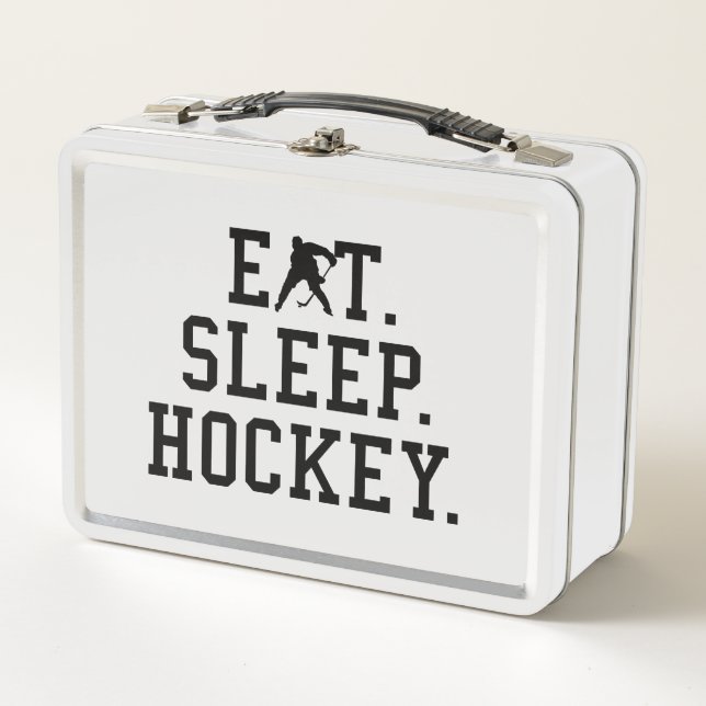 Eat Sleep Hockey - Hockey Lovers  Metal Lunch Box (Front)