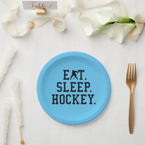 Eat Sleep Hockey _ Hockey Lovers        Paper Plates