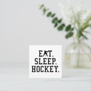 Eat Sleep Hockey - Hockey Lovers Square Business Card