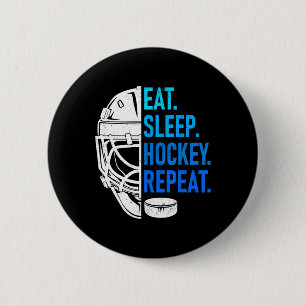 Eat Sleep Hockey Repeat Athletes' Enthusiasts Wint Button