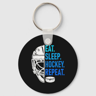 Eat Sleep Hockey Repeat Athletes' Enthusiasts Wint Keychain