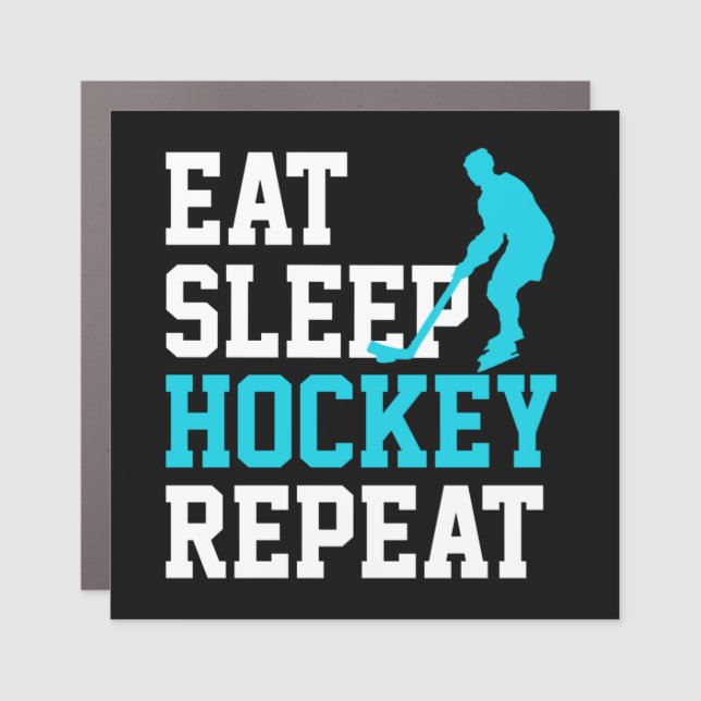 Eat Sleep Hockey Repeat        Car Magnet (Front)