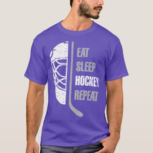 Eat Sleep Hockey Repeat Christmas For Kids Teen Ad T_Shirt