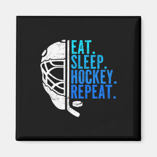 Eat Sleep Hockey Repeat Funny Boys Hockey Player  Magnet