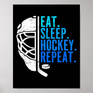 Eat Sleep Hockey Repeat Funny Boys Hockey Player  Poster