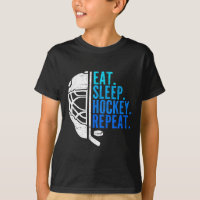 Eat Sleep Hockey Repeat Funny Boys Hockey Player 