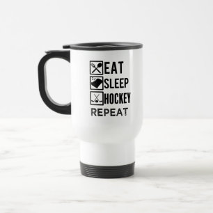 Eat Sleep Hockey Repeat funny coffee mug