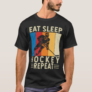 Eat Sleep Hockey Repeat Funny Hockey Player Goalie T-Shirt