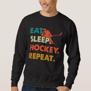 Eat Sleep Hockey Repeat Funny Ice Hockey Frisbee L Sweatshirt
