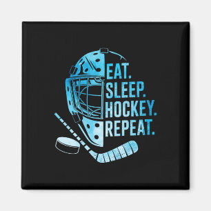Eat Sleep Hockey Repeat Funny Ice Hockey Player Me Magnet