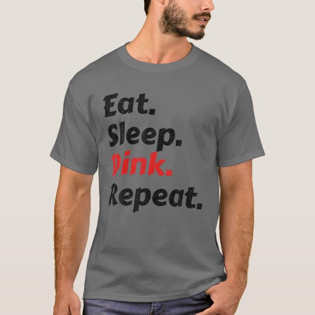 Eat Sleep Hockey Repeat Funny T-Shirt (Front)