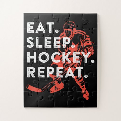 Eat Sleep Hockey Repeat _ Gift Jigsaw Puzzle