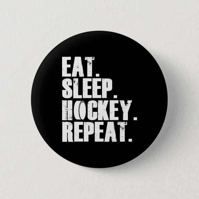 Eat Sleep Hockey Repeat Gift Shirt Men  Button (Front)