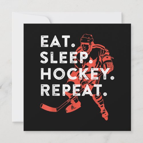Eat Sleep Hockey Repeat _ Gift Thank You Card
