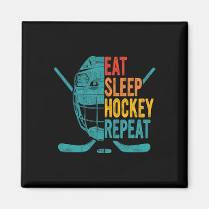 Eat Sleep Hockey Repeat Hockey Fun Ice Hockey Magnet