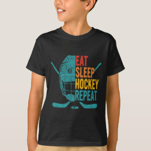 Eat Sleep Hockey Repeat Hockey Fun Ice Hockey  T-Shirt