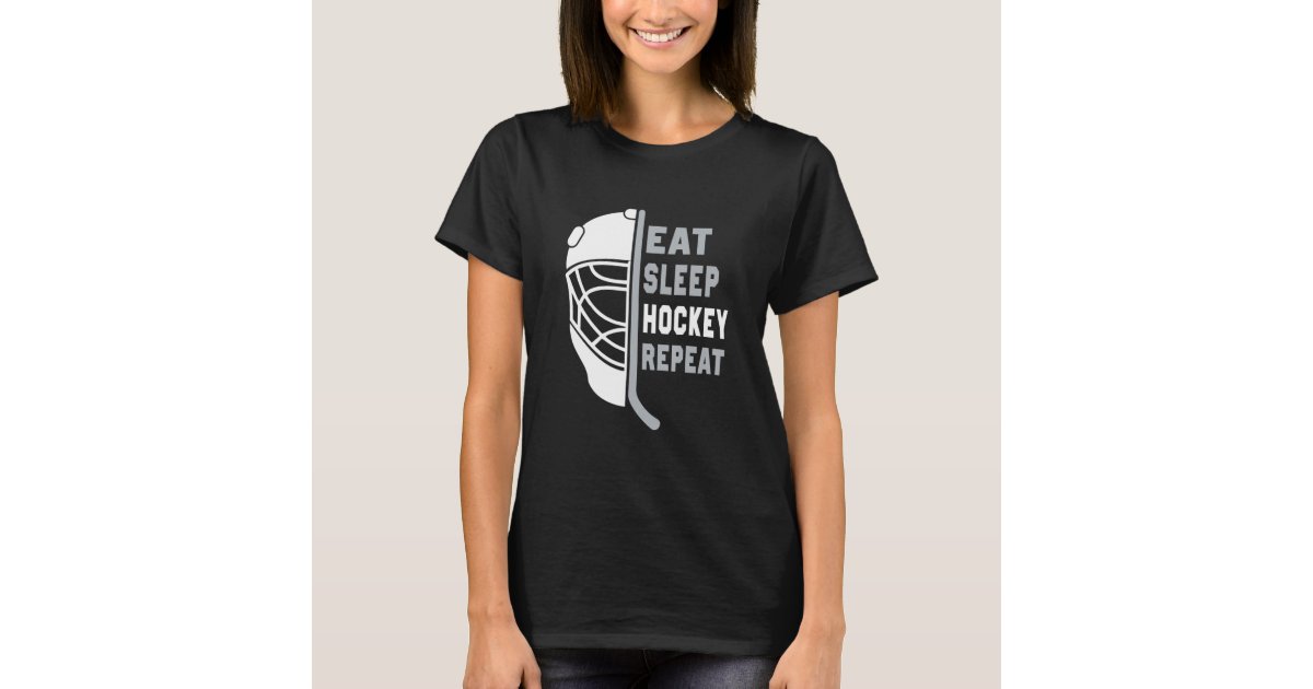 1Tee Enfants Filles Eat Sleep Hockey répéter T-Shirt