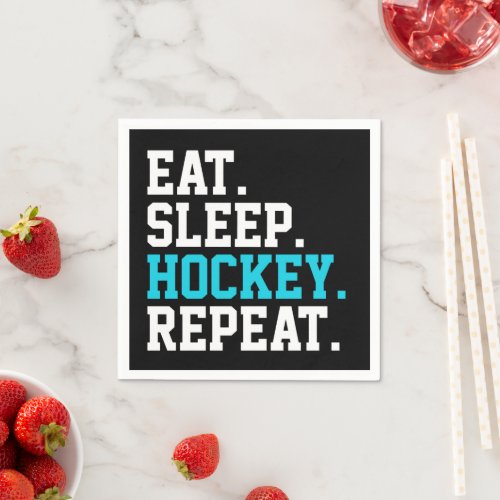 Eat Sleep Hockey Repeat _Hockey Lovers     Napkins