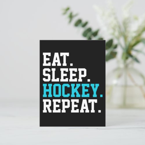 Eat Sleep Hockey Repeat _Hockey Lovers   Postcard