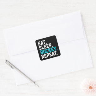 Eat Sleep Hockey Repeat -Hockey Lovers Square Sticker