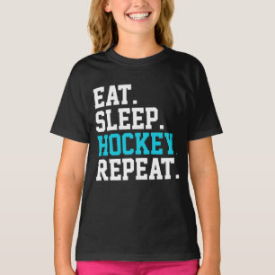 Eat Sleep Hockey Repeat -Hockey Lovers T-Shirt