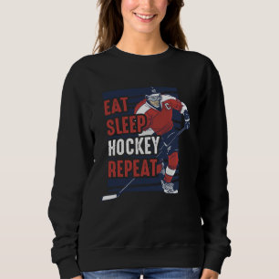 Eat Sleep Hockey Repeat  Hockey Player  for Boys Sweatshirt