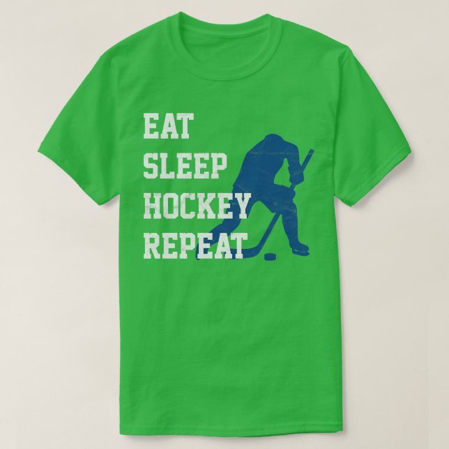 Eat Sleep Hockey Repeat Hockey Player  T-Shirt (Design Front)