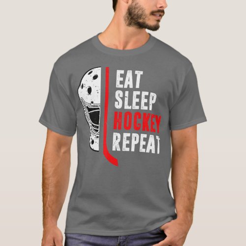 Eat Sleep Hockey Repeat Hockey Sports Game  T_Shirt