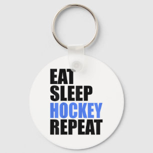 Eat Sleep Hockey Repeat Ice Field Skating Canada _ Keychain