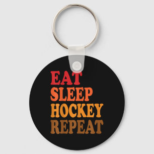 Eat Sleep Hockey Repeat Ice Field Skating Canada _ Keychain