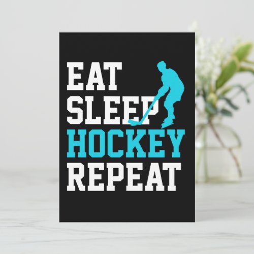 Eat Sleep Hockey Repeat        Invitation