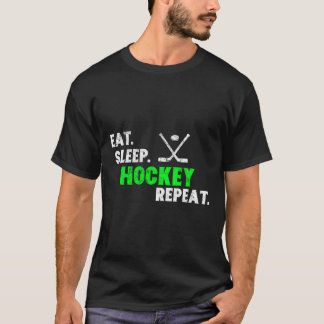 Eat Sleep Hockey Repeat Long Sleeve Shirt Distress