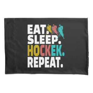 Hockey Pillowcase - Eat. Sleep. Hockey.