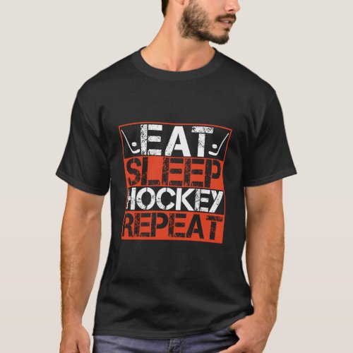 Eat Sleep Hockey Repeat Sport Themed Youth Boy Chr T_Shirt
