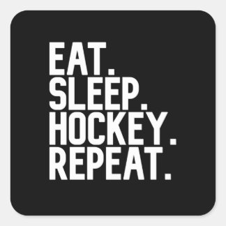 Eat Sleep Hockey Repeat Square Sticker