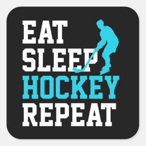 Eat Sleep Hockey Repeat       Square Sticker