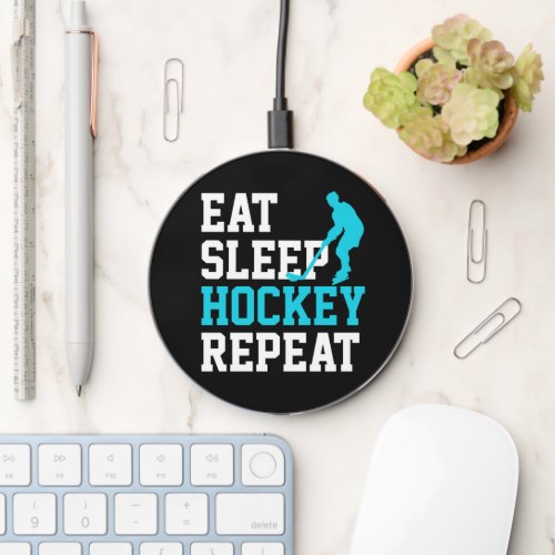 Eat Sleep Hockey Repeat         Wireless Charger