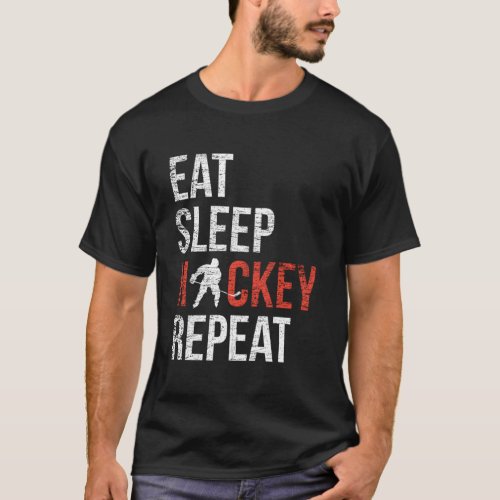 Eat Sleep Hockey Repeat Youth Ice Hockey T_Shirt